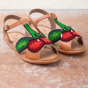 Miss L Fire cherry sandals vintage style NIB 9-10